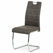 eoshop Jedilni stol, pokrov antracit sivo blago KAVBOJ v vintage usnjenem dekorju, kovinski HC-483 GREY3