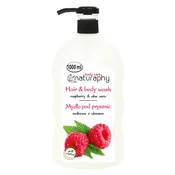 Gel za prhanje in šampon 2v1 malina Naturaphy 1000ml 30132