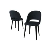 Hanah Home set trpezarijskih stolica Pane 4 kom, antracit tkanina Babyface, crne metalne noge