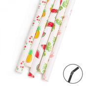 Papirnata slamica – poletni vzorec – 250x6 mm – 150 kosov/paket