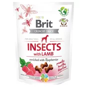 Brit Care Crunchy Cracker žuželke, jagnjetina in maline - 200 g