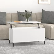 vidaXL Klubska mizica bela 90x44,5x45 cm inženirski les