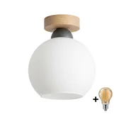 BRILAGI - LED stropna svetilka RETRO GLASS 1xE27/60W/230V O 15 cm hrast/bela