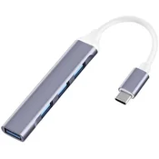 USB 3.1 tip C - HUB 4port USB 3.0 crni