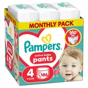 Pampers pants pelene monthly S4, 9-15kg 186 kom