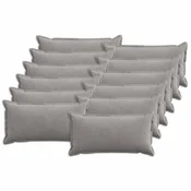 Vidaxl Prevleka za blazino 12 kos HOUTEN Svetlo siva 40 x 80 cm