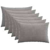 Vidaxl Prevleka za blazino 6 kos HEERLEN Svetlo siva 50 x 75 cm