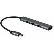 SECOMP hub USB 3.0 4xTipA 12cm siv S3017