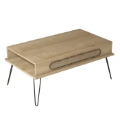 Hanah Home Ekol Klub sto, 105x45.8x56cm, Krem-crni