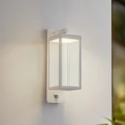 Lucande LED-stenna svetilka za zunanjo uporabo Ferdinand, bela, s senzorjem, 38 - Sodobni - bela, prosojna - Aluminij