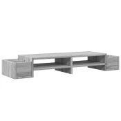 Stalak za monitor s spremištem boja hrasta 100x27x15 cm drveni - Sivi hrast sonoma 100 x 27 x 15 cm