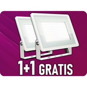 V-TAC LED reflektor 100W, 8700lm, beli, 1+1 gratis! Farba svetla: Dnevna bela