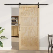 vidaXL Drsna vrata ORKDAL 93 x 202 cm Inženirski les Naravna in črna