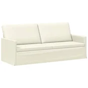 vidaXL 3-sedna sofa Krem 190 x 81 x 82 cm Žametna tkanina