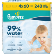 Pampers 99% Water Baby Wipes vlažni čistilni robčki za otroke 4x60 kos