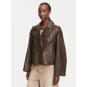 Weekend Max Mara Usnjena jakna Felino 2625446051 Temno rjava Regular Fit