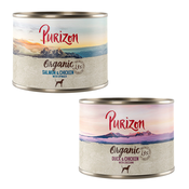 Ekonomicno pakiranje Purizon Organic 24 x 200 g - Mješovito pakiranje: 12 x pacetina s piletinom, 12 x losos s piletinom