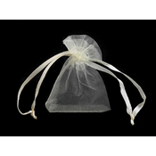 Darilna vrečka 4,5x7 cm organza - kremna najlažja. (100 kosov)