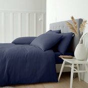 Tamno plava pamucna posteljina za bracni krevet 200x200 cm – Catherine Lansfield