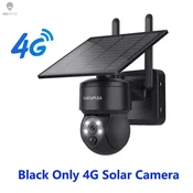 KJB Solarna zunanja nadzorna kamera 4G/WiFi PTZ z zvokom – črna 4G kamera