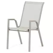 Autronic Zložljiv vrtni stol kovina/mrežica, bež, s polywood nasloni za roke 54x73x93 cm