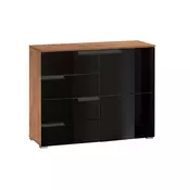 KOMODA 100/80/40 cm crna, boja hrasta