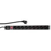Produzni kabl sa zastitom 9 uticnica 16A, PDU 1U, aluminium sa zastitom, 2m (3)