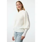 Trendyol Ecru Soft Textured Hair Knitted Sweater