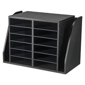 VEVOR Organizator za literaturo 12 predelkov 59x30x41 cm Črn