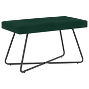 Vidaxl klop Enobarvno Temno zelena 80 x 40 x 45 cm Žamet