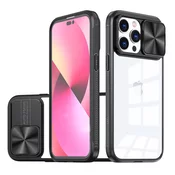 Onasi Lens Cover silikonski ovitek zaščita za iPhone 15 - prozorno črn