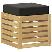 Vidaxl Zunanji stolček klop Bela 43 x 43 x 45 cm Masiven les akacije