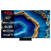 TCL TV 50C805 50, Smart, UHD, MiniLED, Android, crni