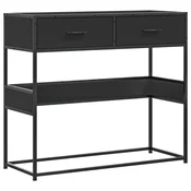 Vidaxl Konzolna mizica črna 90x35x80 cm inženirski les