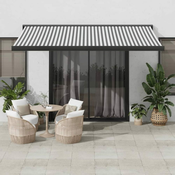 vidaXL Zložljiva tenda antracit in bela 4x3 m blago in aluminij