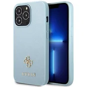 shumee Ovitek za iPhone 13 Pro Max Guess Saffiano kovinski logotip moder