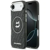 Karl Lagerfeld Ovitek IML Choupette Head Logo MagSafe za iPhone Air črne barve