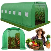 Vrtni rastlinjak - tunel iz folije 6x3x2m 18m2 - UV PREMIUM - zelen