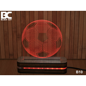 Black Cut 3D Lampa Fudbalska Lopta Crvena