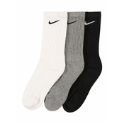 NIKE Čarape, bijela / crna / siva melange