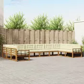 Set vanjskih sofa 10 kom. Prirodna i krem