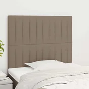 vidaXL Vzglavje postelje sivo-rjavo 100x5x118/128 cm blago