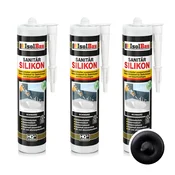 IsolBau Sanitarni silikon Črni Sanitär Silikon 3 x 300ml