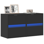 Zidni TV ormarici s LED svjetlima 2 kom crni 41x31x45 cm