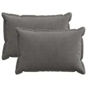 vidaXL Prevleka za blazino 2 kos HOUTEN Temno siva 40 x 60 cm korduroy