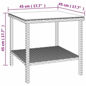 Bocni stolic crni 45 x 45 x 45 cm poliratan i kaljeno staklo