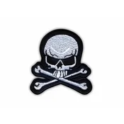 shumee Našitek lobanje - likalnik/termo zapečatena podlaga - vezen našitek/značka/emblem