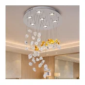 LED kristalna stropna svetilka AVARA LED/24W/230V premer 40 cm sijajni krom + daljinski upravljalnik