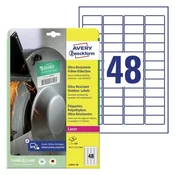 Avery-Zweckform Avery-Zweckform etikete (A4) 45.7 mm x 21.1 mm folija, mat bele barve, 480 kosov trajne L7911-10 univerzalne-etikete