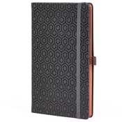 Notes 13x21cm crte 96L s gumicom Castelli Copper Honeycomb anracit/bakreni